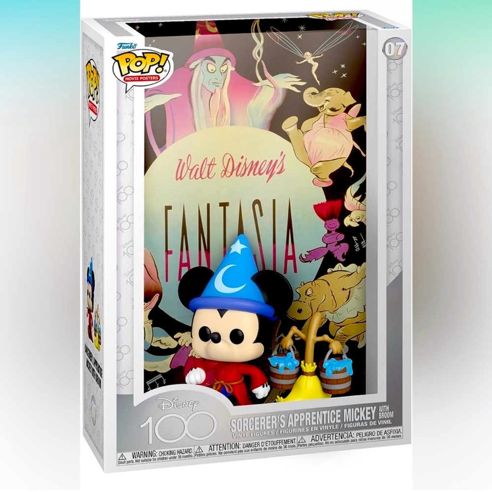 Disney 100 Funko Pop! Movie Poster: Sorcerer's Apprentice Mickey with Broom